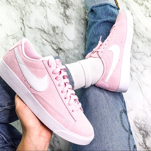 Nike Blazer Low Pink Suede Low Top Sneaker - Picture 2 of 8